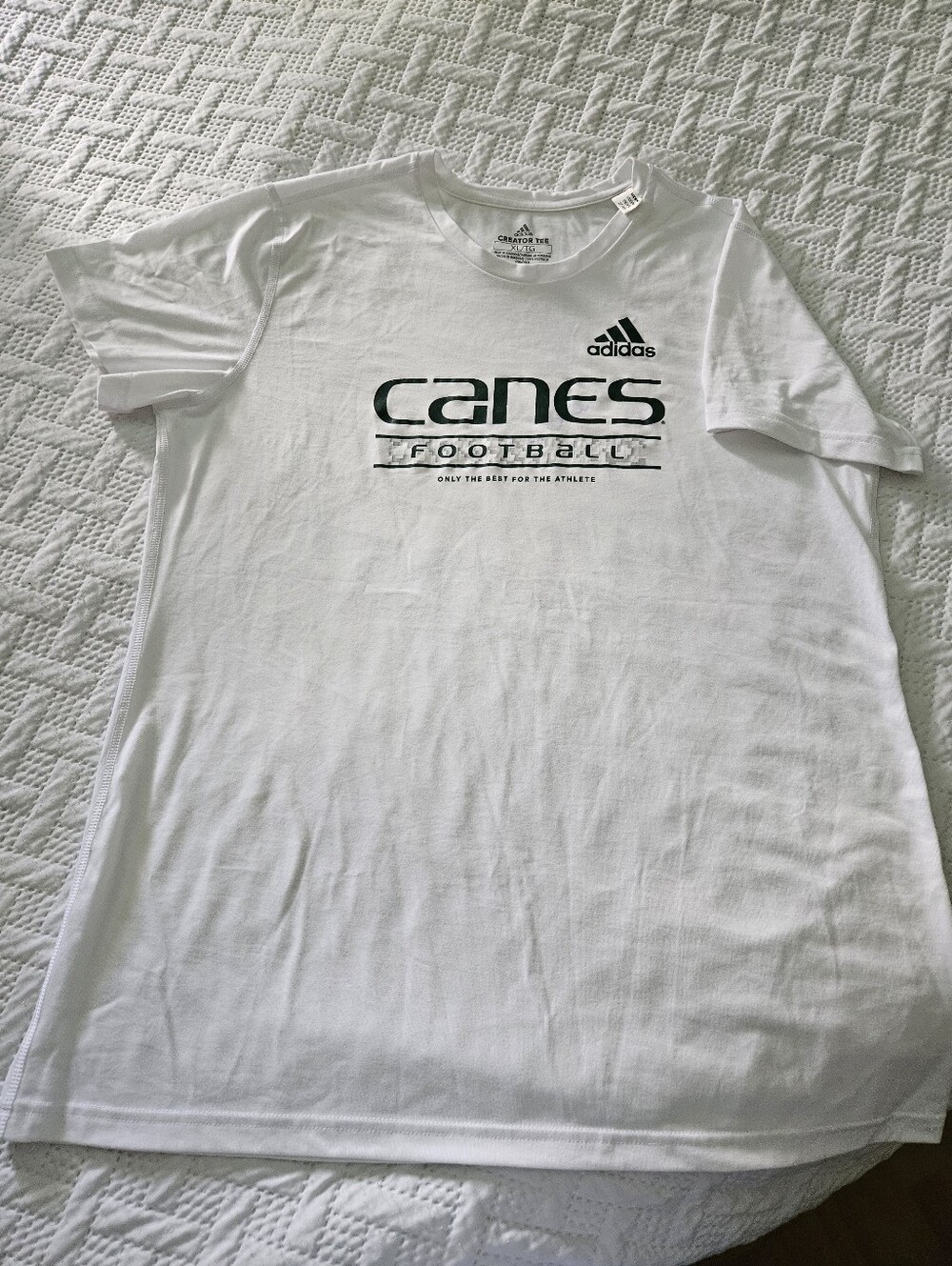 adidas White Canes Football Short Sleeve Tee